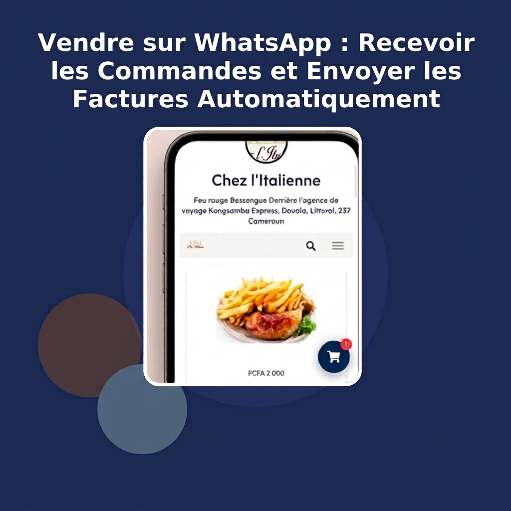 Vendre sur WhatsApp : Recevoir les Commandes et Envoyer les Factures Automatiquement
